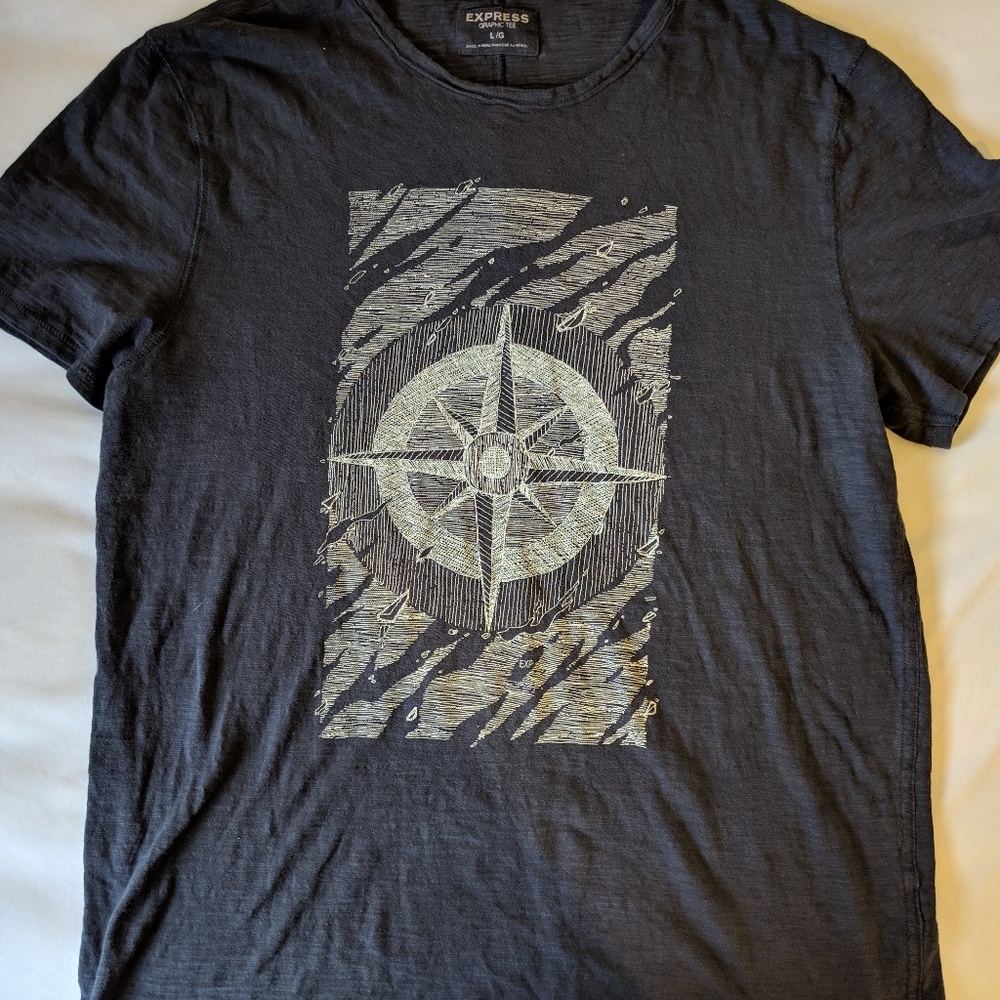 Express Mens Graphic T-shirt Black Large
